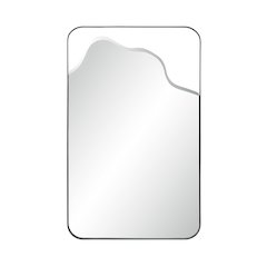 Heron 40" H x 24" W Wall Mirror, Matte Black