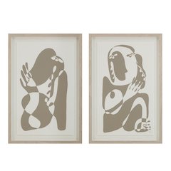 Cybel 24.1" Wide Wall Art With Wood Frame, Walnut