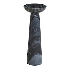 Mercura Indoor Mercury Black  Marble Side Table