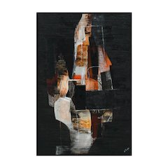 Nocturne 40" Wide Canvas Art with Wood Frame, Black