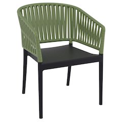 Portofino Armchair Black-Olive Green