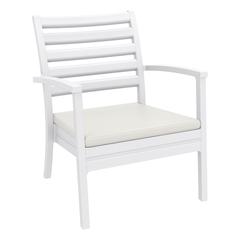 Artemis XL Club Seating Set 7 Piece White with Sunbrella Natural Cushions