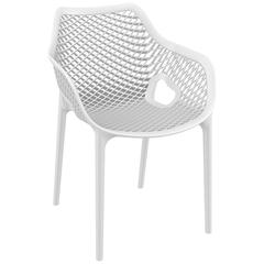 Outdoor Dining Arm Chair, Set of 2, White, Belen Kox