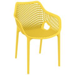 Air XL Outdoor Dining Arm Chair Yellow, Set of 2