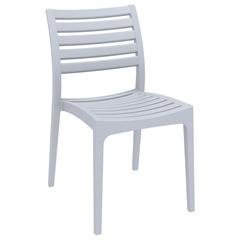 Ares Outdoor Dining Chair Silver Gray, Set of 2