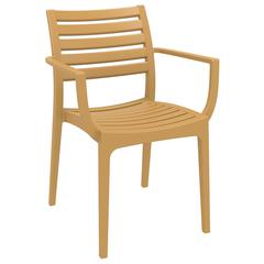 Artemis Outdoor Dining Arm Chair Teak Brown, Set of 2