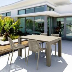 Air Extension Dining Set 5 Piece Taupe