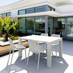 Air Extension Dining Set 5 Piece White