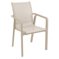 Pacific Sling Arm Chair Taupe Frame Taupe Sling, Set of 2
