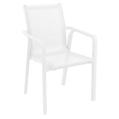 Pacific Sling Arm Chair White Frame White Sling, Set of 2