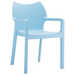 Resin Outdoor Dining Arm Chair, Set of 2, Light Blue, Belen Kox