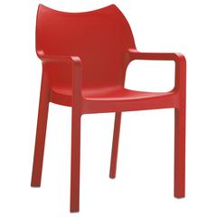 Diva Resin Outdoor Dining Arm Chair Red, Set of 2
