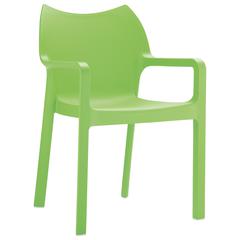 Diva Resin Outdoor Dining Arm Chair Tropical Green, Set of 2