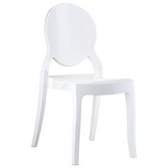 Elizabeth Polycarbonate Dining Chair Glossy White, Set of 2