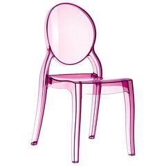 Polycarbonate Dining Chair, Set of 2, Transparent Pink, Belen Kox