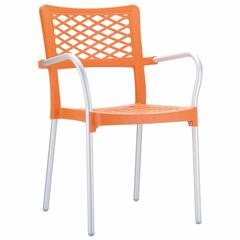 Bella Resin Dining Arm Chair Orange Set of 4