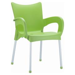 Romeo Resin Dining Arm Chair Apple Green, Set of 2