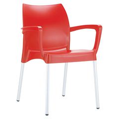 Dolce Resin Outdoor Arm Chair Red, Set of 2
