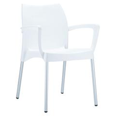 Dolce Resin Outdoor Arm Chair White, Set of 2