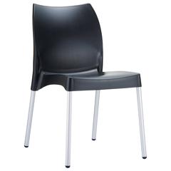 Vita Resin Outdoor Dining Chair Black, Set of 2