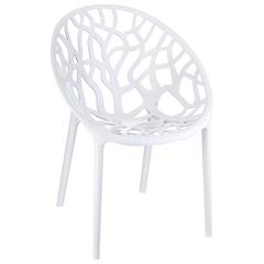 Crystal Polycarbonate Modern Dining Chair Glossy White, Set of 2
