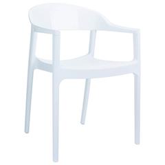 Carmen Modern Dining Chair White Seat Glossy White Back, Set of 2