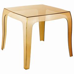 Queen Polycarbonate Side Table Transparent Amber
