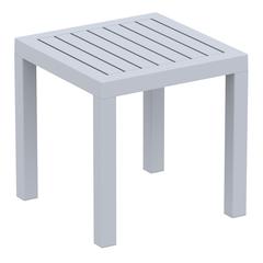 Ocean Square Resin Side Table Silver Gray