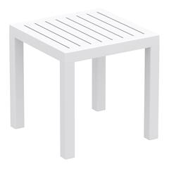 Square Resin Side Table, White, Belen Kox