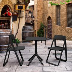 Dream Folding Outdoor Bistro Set with 2 Chairs Black