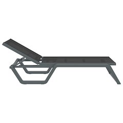 Rio Sling Chaise Dark Gray Frame Black Sling