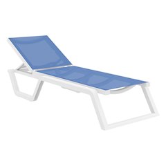 Rio Sling Chaise White Frame Blue Sling