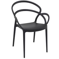 Mila Dining Arm Chair Black, Set of 2