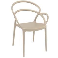 Mila Dining Arm Chair Taupe, Set of 2