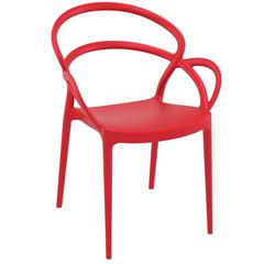 Mila Dining Arm Chair Red, Set of 2