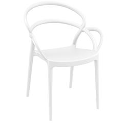 Mila Dining Arm Chair White, Set of 2