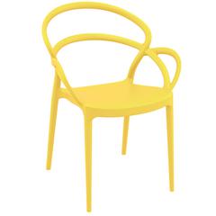 Mila Dining Arm Chair Yellow, Set of 2
