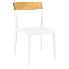 Flash Dining Chair White Transparent Amber, Set of 2