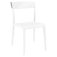 Flash Dining Chair White Transparent Clear, Set of 2
