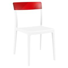 Flash Dining Chair White Transparent Red, Set of 2