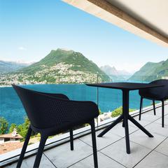 Sky Outdoor Bistro Set 3 Piece Black