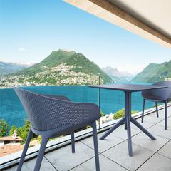 Sky Outdoor Bistro Set 3 Piece Dark Gray