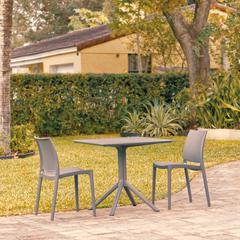 Maya Patio Dining Set with 2 Chairs Dark Gray
