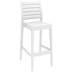Sky Ares Square Bar Set with 2 Barstools White