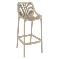Sky Air Square Bar Set with 2 Barstools Taupe