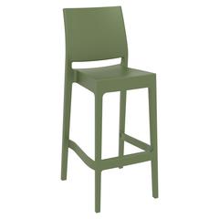 Sky Maya Square Bar Set with 2 Barstools Olive Green