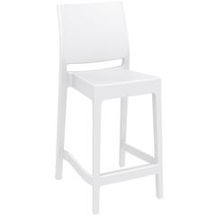 Sky Maya Square Bar Set with 2 Barstools White