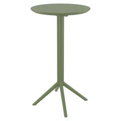 Sky Round Folding Bar Table 24 inch Olive Green