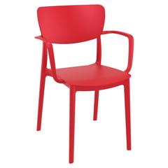 Lisa Outdoor Dining Arm Chair Red, Set of 2