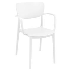 Lisa Outdoor Dining Arm Chair White, Set of 2